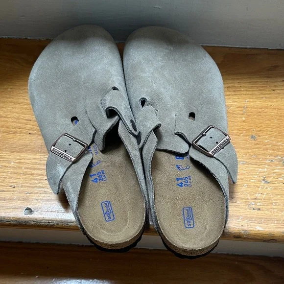 Birkenstock Taupe Suede Buckle Sandals - Picture 4 of 5